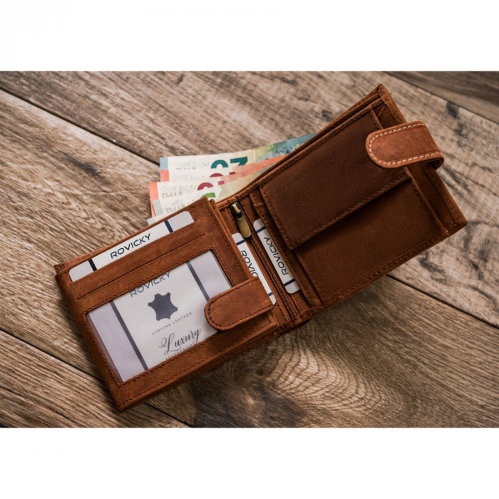 Portofel din piele naturala pentru barbati PTR-N992L-CHM-HORSE-BL C [5]