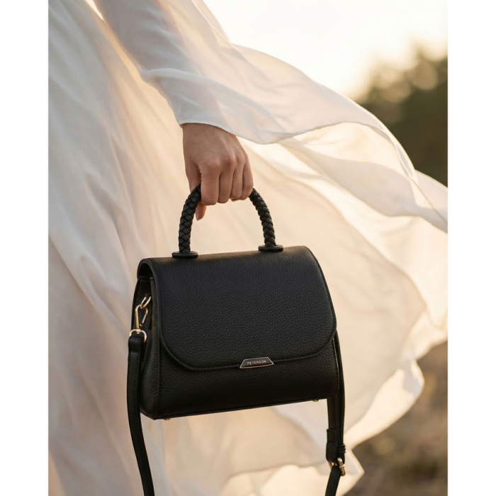 Geantă mică de damă neagră crossbody din piele ecologică - Peterson PTR-PTN MX01-F-7670 [5]