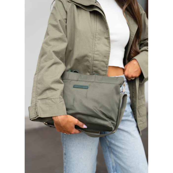 Geantă de damă verde din nylon, cu un singur compartiment, cu curea detașabilă și reglabilă - Peterson PTR-PTN JN-10-0122 GREEN [6]