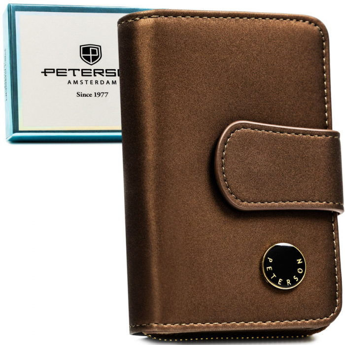 Portofel din piele pentru femei Peterson PTR-PTN PS115-HNL BROWN [1]