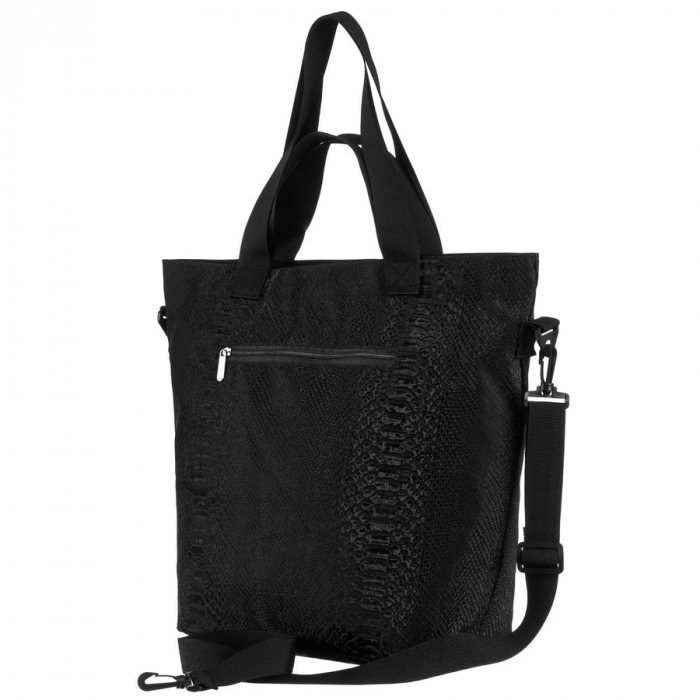 Geantă mare de damă, din poliester negru cu model animal - Rovicky PTR-R-TZ15605-2479 BLACK [3]