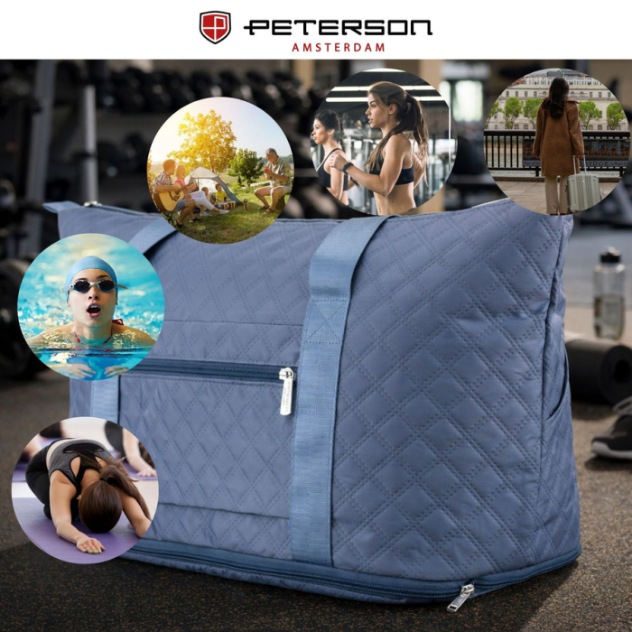 Geantă de antrenament din poliester albastru, echipată cu suport pentru valiză - Peterson PTR-PTN PIK-02-8618 L.BL [9]