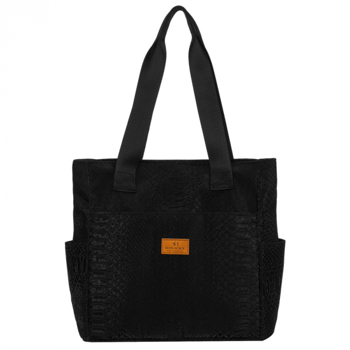 Geantă mare de damă din poliester, neagră - Rovicky PTR-R-TZ-01-2400 BLACK W [2]