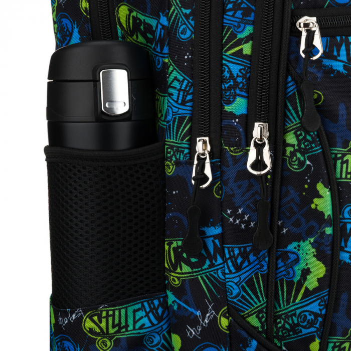 Rucsac școlar din poliester cu model de skateboard - Peterson PTR-PTN BIEDRONKA B25 [12]