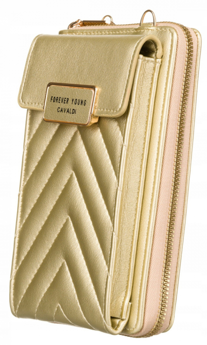 Mini geanta-portofel de dama din piele ecologica - 4U Cavaldi PTR-M-10-1224 GOLD [3]