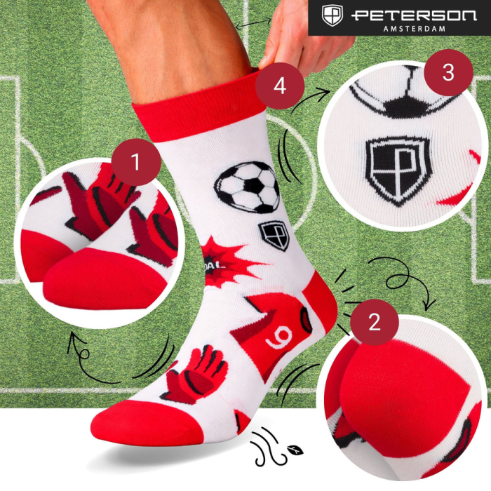 Set de șosete bărbătești cu motiv de fotbal, mărimile 38-44 - Peterson PTR-PTN SML-S3W-FB-38-44 [21]