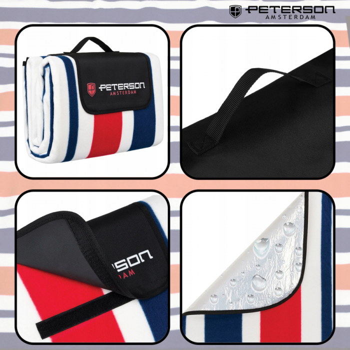 Pătură de picnic din material textil cu izolație impermeabilă - Peterson PTR-PTN KOC4-8330 NAVY R [3]