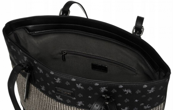 Geantă shopper mare de damă cu mânere reglabile - David Jones PTR-6875-4 BL [4]