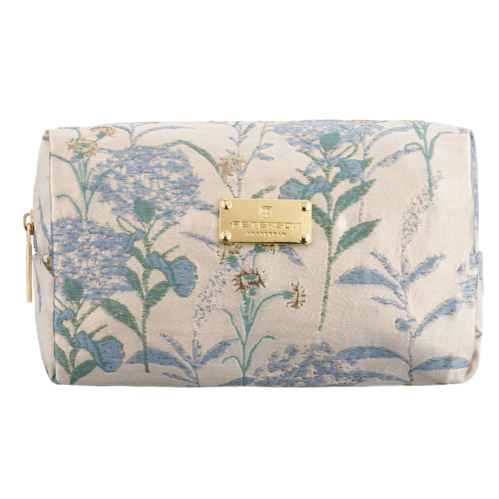 Geantă cosmetică albastră din poliester cu un compartiment și model floral - Peterson PTR-PTN KOS-DA-13-3439 B [2]