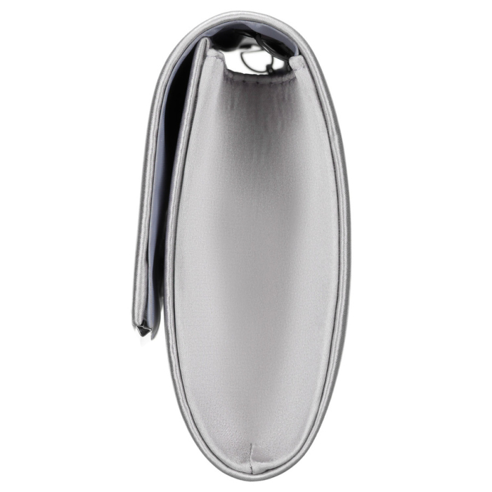 Geantă tip clutch de damă, realizată în culoarea argintie, suspendată pe un lanț de argint - Rovicky PTR-R-XS028-3-0689 SILVE [4]