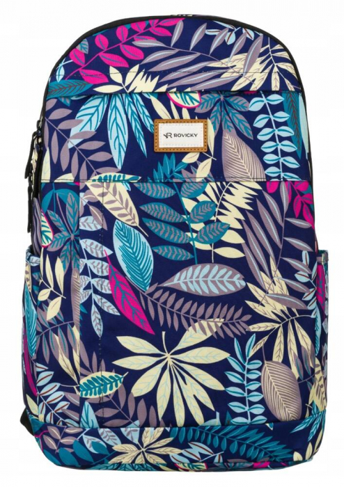 Rucsac clasic de damă din poliester cu model de plante - Rovicky PTR-R-PST-9251 01 [2]