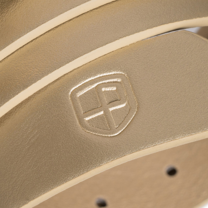 Curea de damă bej din piele ecologică cu cataramă clasică argintie - Peterson PTR-PTN STU-20S1 [3]