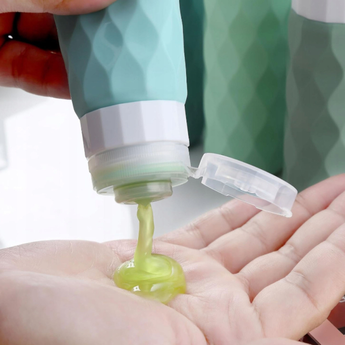 Bidon de călătorie din silicon în nuanțe de verde - Peterson PTR-SBP-90-SET4-0450 GRE [4]