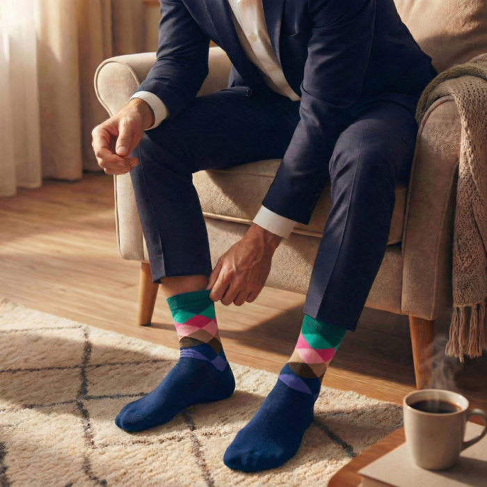 Set de 5 perechi de șosete bărbătești, mărimea 40-45, din bumbac și poliester - Peterson PTR-PTN SML-S5-40-45-RO2 [10]