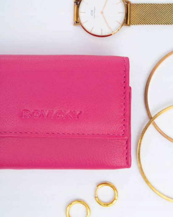Portofel dama din piele naturala Rovicky PTR-R-20-LFN-2909 MAGENTA [3]