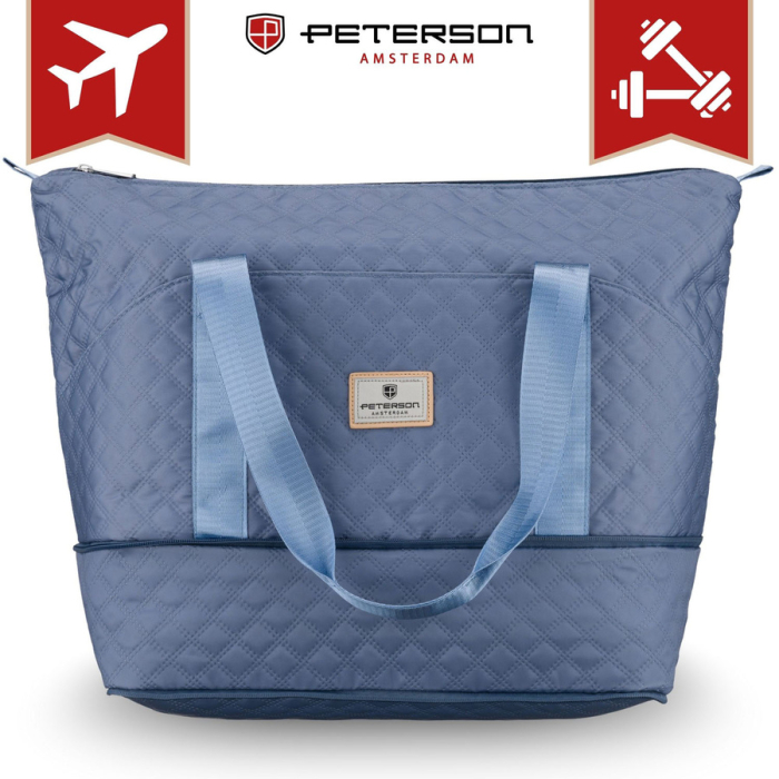 Geantă de antrenament din poliester albastru, echipată cu suport pentru valiză - Peterson PTR-PTN PIK-02-8618 L.BL [4]