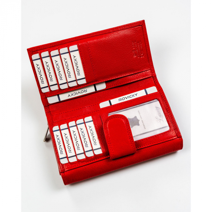 Portofel dama din piele naturala Rovicky PTR-R-D1520-NCD-BL RED [7]