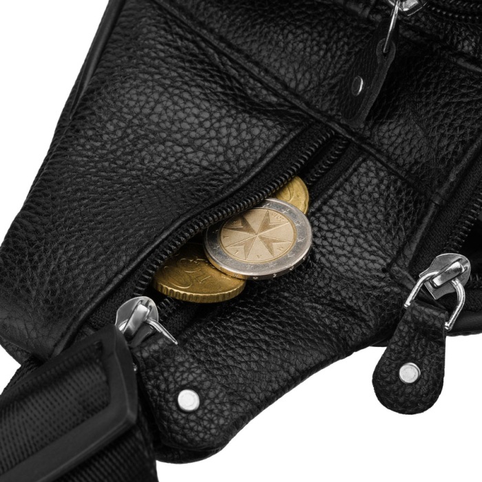 Geantă bărbătească din piele neagră cu închidere cu fermoar, compartiment unic - Rovicky PTR-R-3011-CLB-1807 BLAC [9]