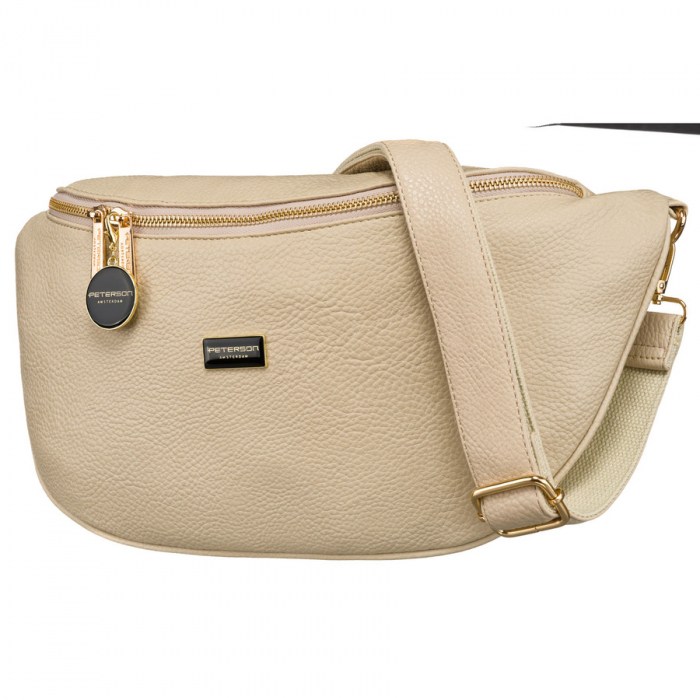 Borsetă de damă spațioasă, mare, bej, din piele ecologică, tip geantă de umăr sau crossbody, Peterson PTR-PTN SSY-3-F19 D.BEIG [3]