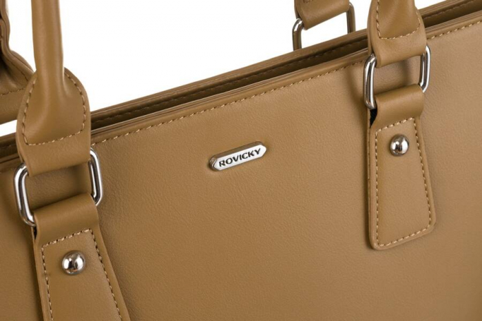 Geanta shopper de dama eleganta din piele ecologica cu curea detasabila - Rovicky PTR-R-072-04-0379 BE [4]