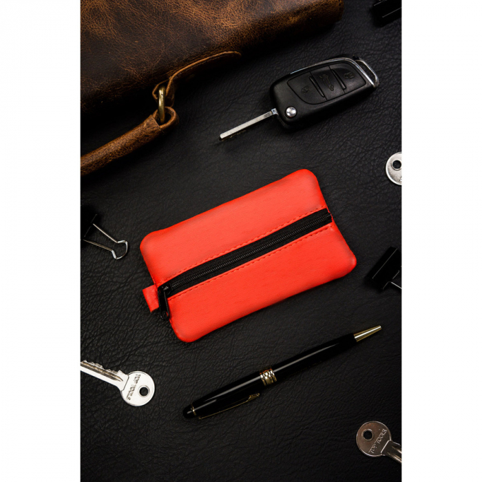 Husă compactă pentru chei din piele naturală de culoare portocalie PTR-KC-02-PDM ORANGE [2]