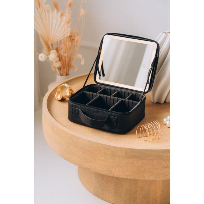 Cutie de bijuterii neagră din piele ecologică, închisă cu fermoar - Peterson PTR-PTN SZK-10-7818 BLAC [7]