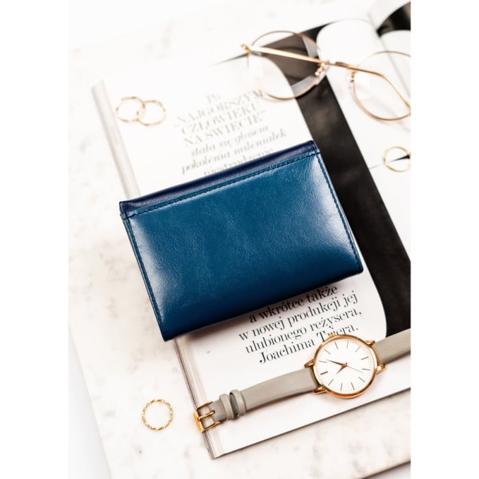 Portofel orizontal pentru femei din piele naturală și ecologică, bleumarin, cu sistem RFID - Peterson PTR-PTN PX30-F773 NAVY [5]