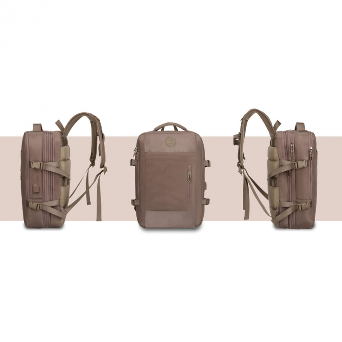 Rucsac de călătorie bej cu port USB - Peterson PTR-PTN 24421-5081 BEIGE [7]