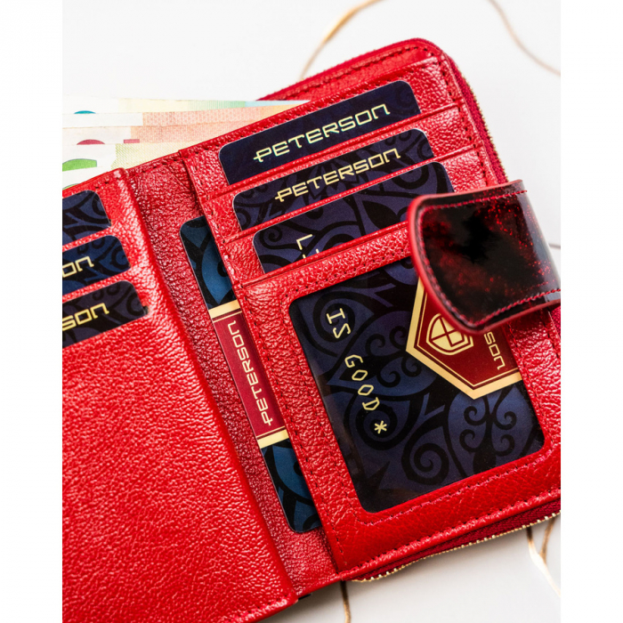 Portofel din piele pentru femei Peterson PTR-PTN PS115-TDS RED [8]