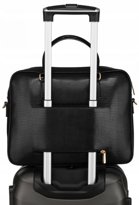 Geanta business din piele ecologica cu model care imita pielea de sarpe - Peterson PTR-PTN 1294-9664 BL [4]