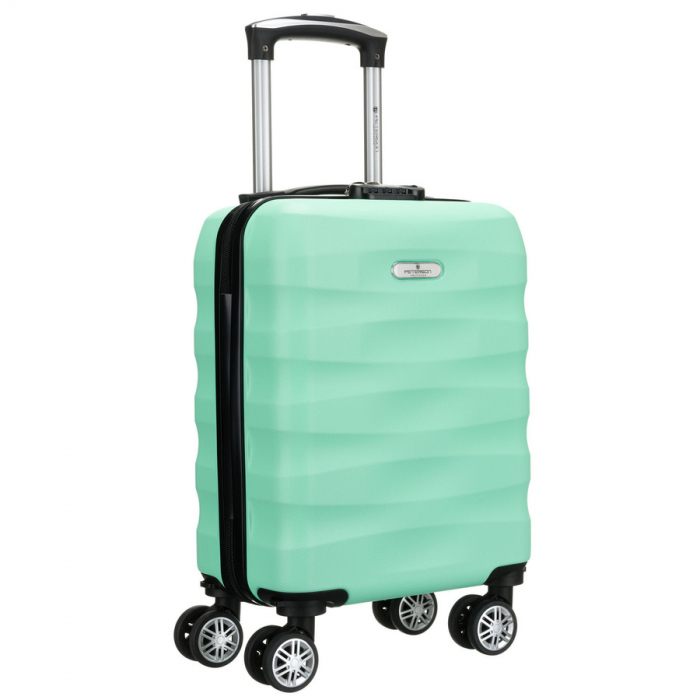 Valiză mică de cabină de culoarea mentă cu mâner telescopic extensibil - Peterson PTR-PTN 5806-W-XS-4374 L [3]