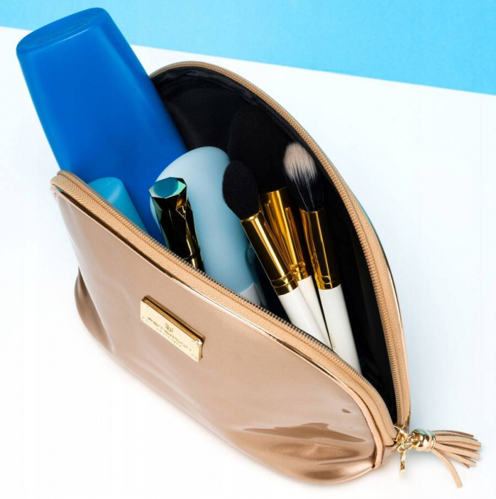 Geantă pentru cosmetice de călătorie de culoare aurie din material sintetic impermeabil - Peterson PTR-PTN K24-05-5956 GOLD [7]