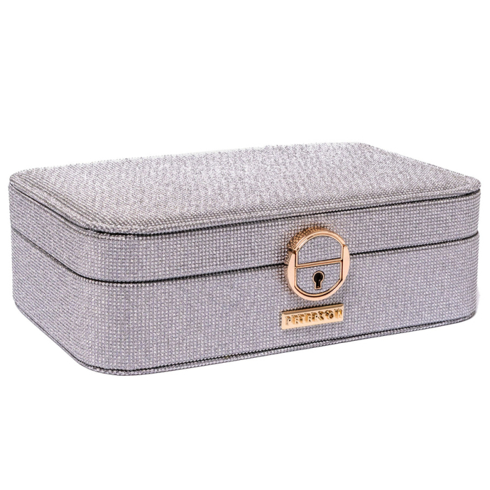 Cutie de bijuterii gri, elegantă, cu încuietoare cu cheie - Peterson PTR-PTN SZK-07-3088 GREY [2]