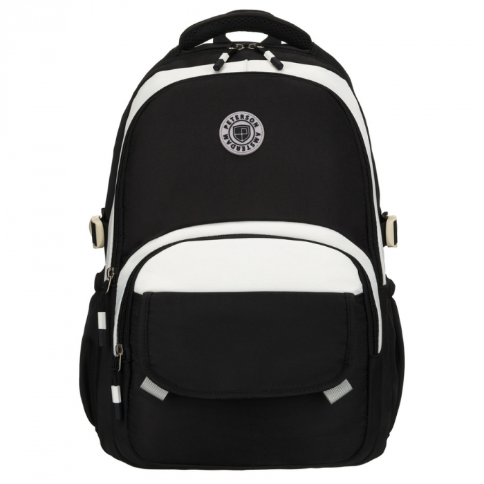 Rucsac școlar pentru copii din poliester, negru, cu compartiment pentru laptop, rezistent la umezeală - Peterson PTR-PTN 8592-1365 BLACK [2]