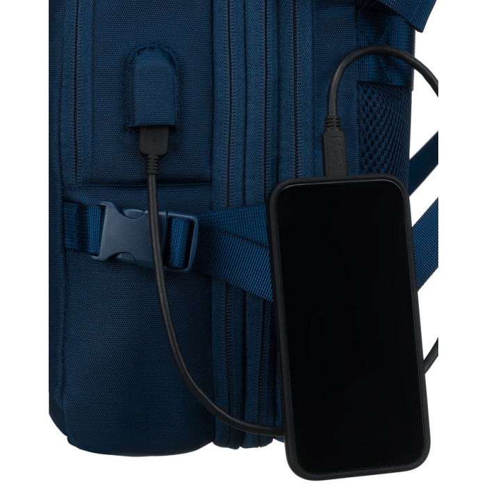 Rucsac de călătorie bleumarin cu port USB - Peterson PTR-PTN 24421-5098 NAVY [22]