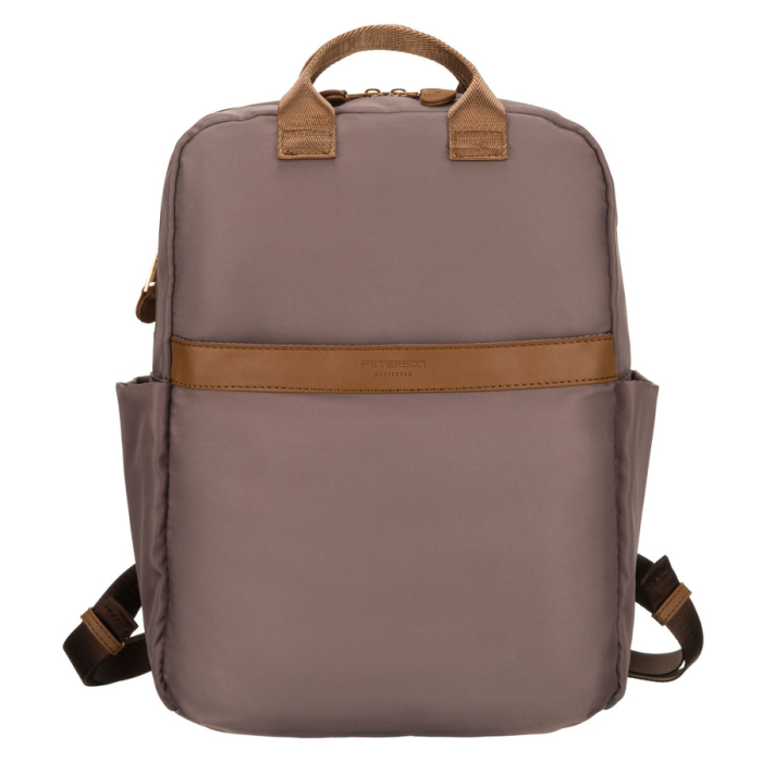 Rucsac de damă bej din nylon cu bretele reglabile și închidere cu fermoar - Peterson PTR-PTN JN-08-0016 BEIGE [4]