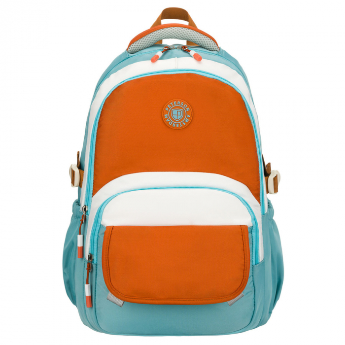 Rucsac școlar albastru și portocaliu rezistent la umezeală cu compartiment pentru laptop - Peterson PTR-PTN 8592-1358 BLUE [1]