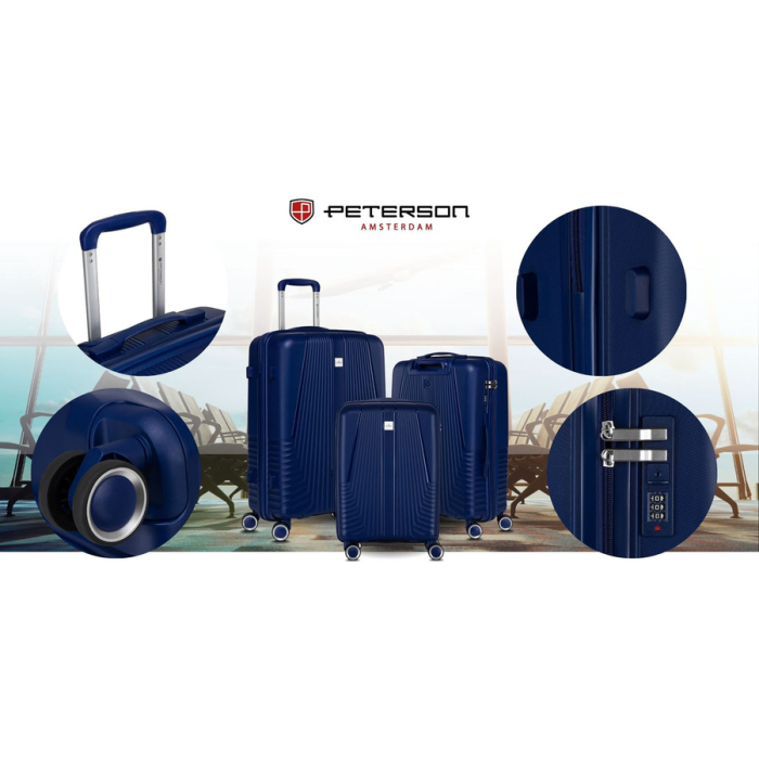 Set de valize de călătorie din plastic ABS bleumarin - Peterson PTR-PTN PP-09-SET3-1594 [3]