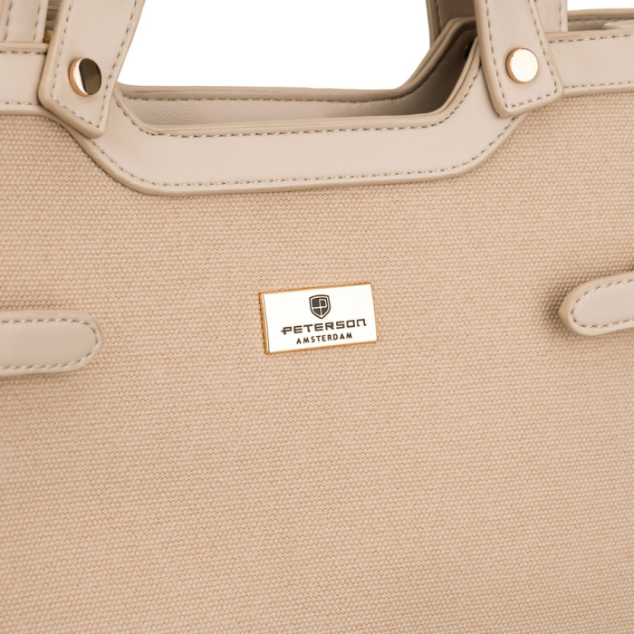 Geantă clasică de damă, bej, cu clemă magnetică - Peterson PTR-PTN LILIA BEIGE [4]