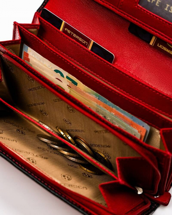 Portofel dama din piele naturala Peterson PTR-PTN KA-24-9504 RED/B [10]
