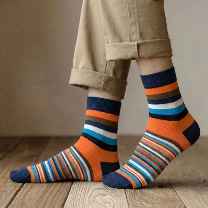 Set de 5 perechi de șosete bărbătești cu dungi, mărimi 40-45 - Peterson PTR-PTN SML-S5-40-45-PA1 [7]