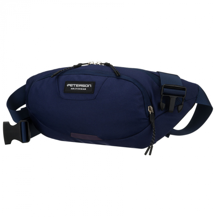 Geantă sport tip borseta din poliester bleumarin cu închidere cu fermoar - Peterson PTR-PTN SWY-01-8443 NAVY [7]