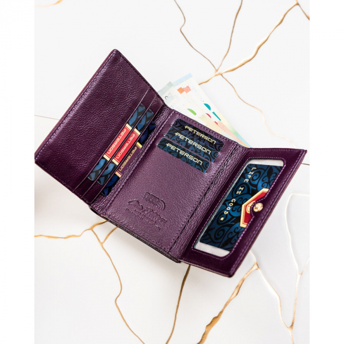 Portofel din piele pentru femei Peterson PTR-PTN PS15-09-HNL PURP [8]