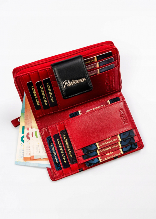 Portofel dama din piele naturala Peterson PTR-PTN KA-28-9665 RED/B [5]