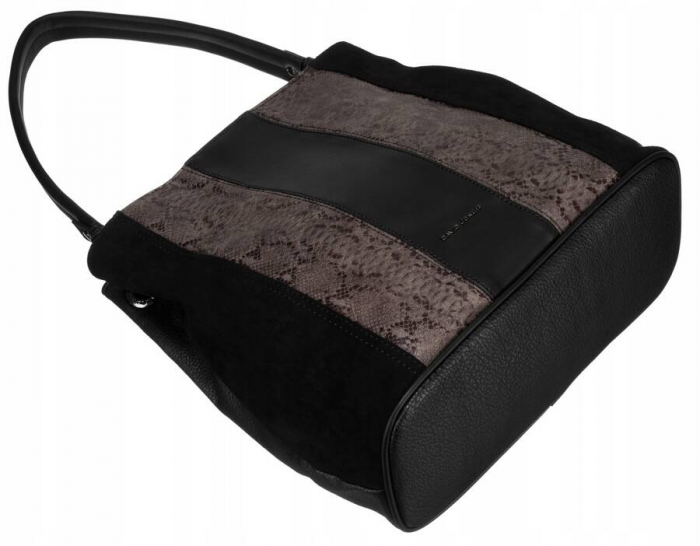 Geanta de dama din piele ecologica cu model de sarpe - David Jones PTR-6885-4 BL [8]
