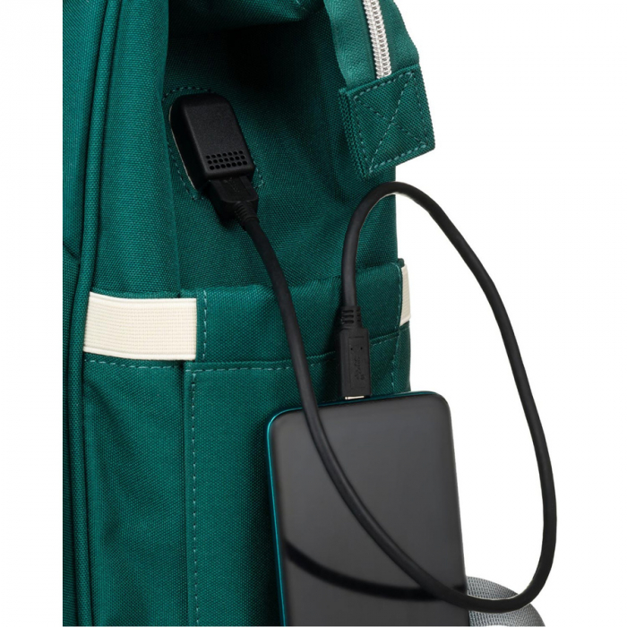 Rucsac multifunctional pentru mamici cu buzunare cu fermoar de culoare verde - Peterson PTR-PTN MB1-5985 GREEN [8]