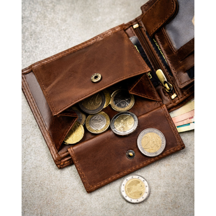 Portofel mare bărbătesc din piele, maro, cu sistem RFID - Peterson PTR-PTN N992-LWC-0734 CO [9]