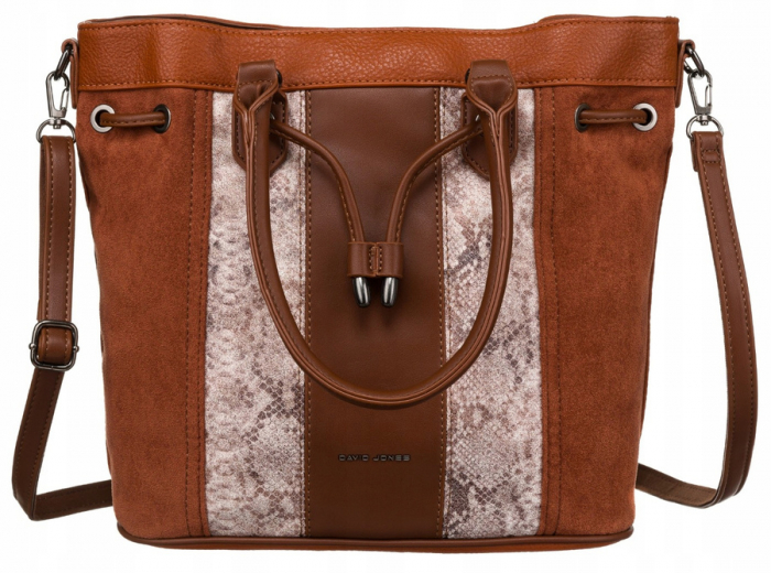 Geanta de dama din piele ecologica cu motiv piele de sarpe - David Jones PTR-6885-5 COG [2]