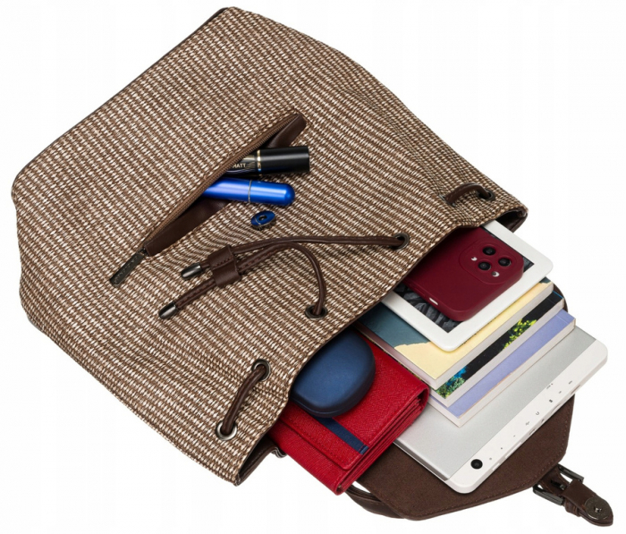 Rucsac elegant de dama din piele ecologica - David Jones PTR-6875-3 BRO [8]