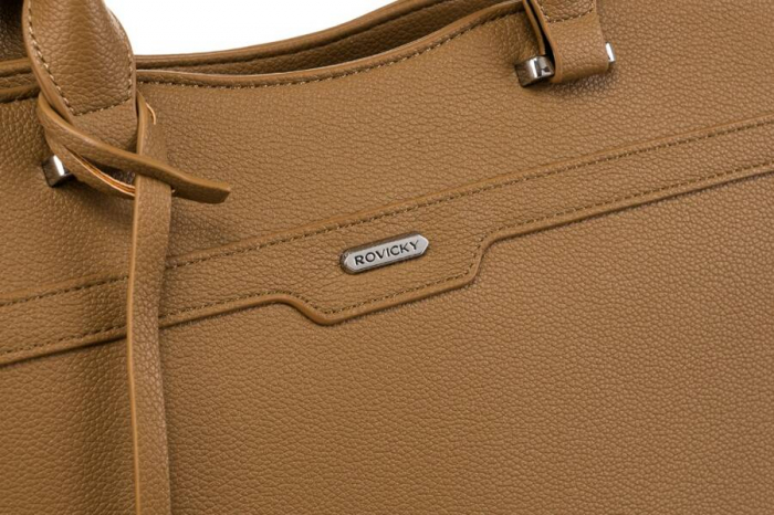 Geanta shopper de dama eleganta, incapatoare, din piele ecologica - Rovicky R-072-02-0324 BEI [4]